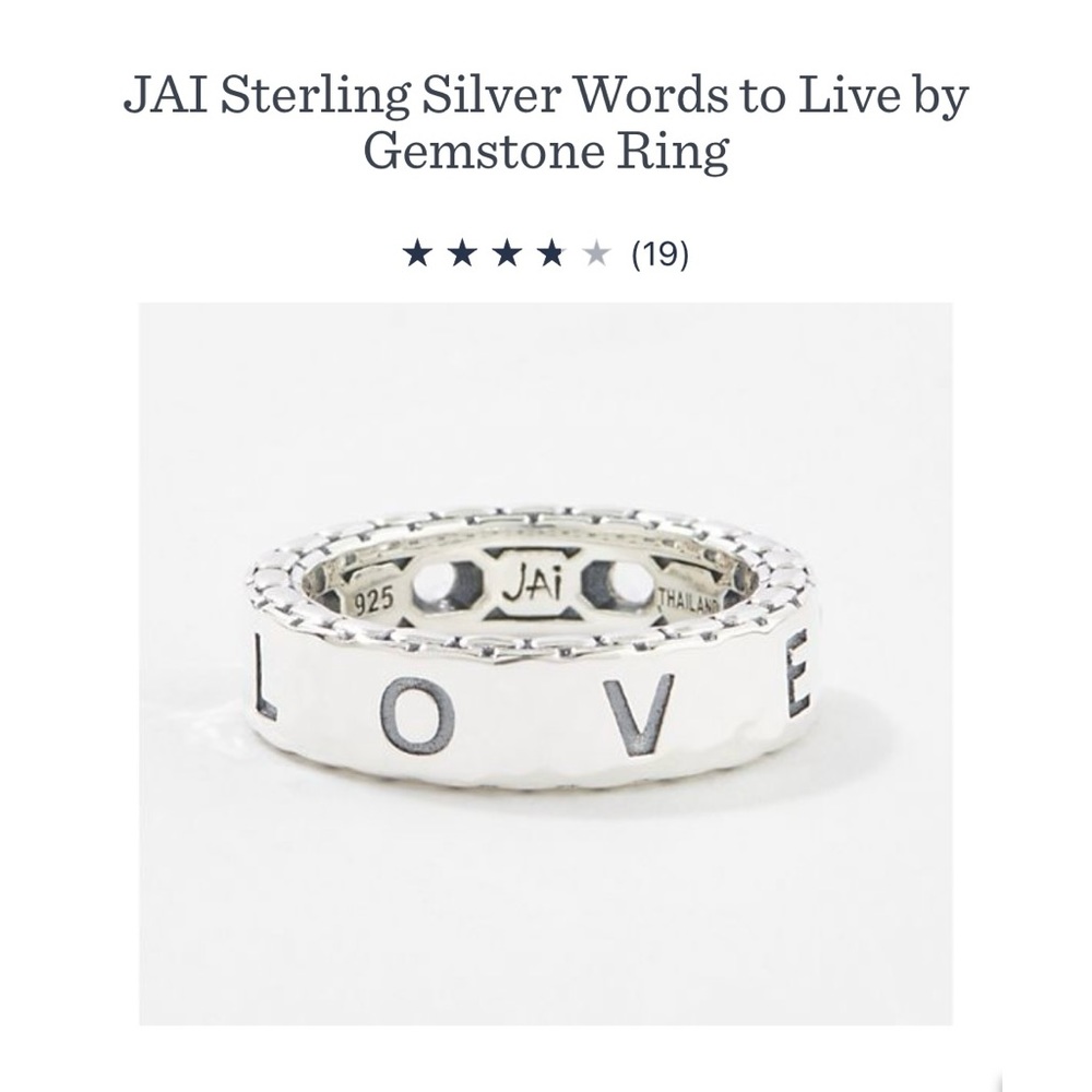 JAI Sterling Love ring Sz8 $80
